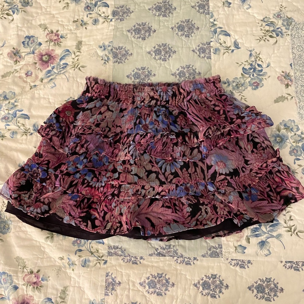LoveShackFancy Benecia Ruffle Mini Skirt